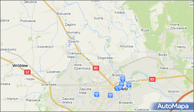 mapa Dzigorzew, Dzigorzew na mapie Targeo