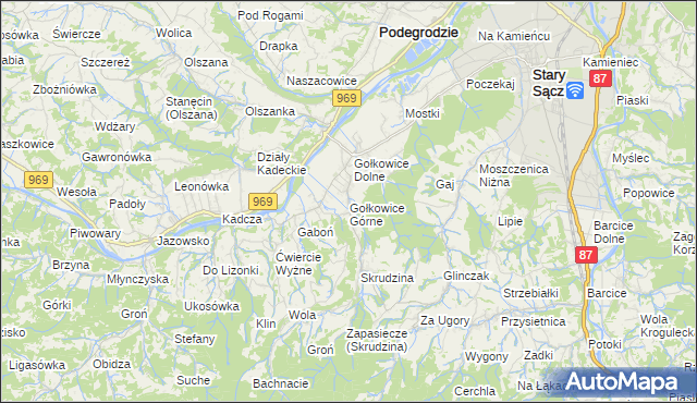 mapa Gołkowice Górne, Gołkowice Górne na mapie Targeo