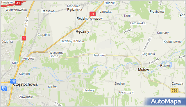 mapa Jaskrów, Jaskrów na mapie Targeo