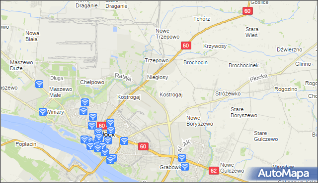 mapa Kostrogaj, Kostrogaj na mapie Targeo