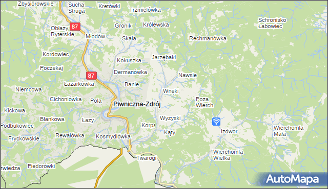 mapa Łomnica-Zdrój, Łomnica-Zdrój na mapie Targeo