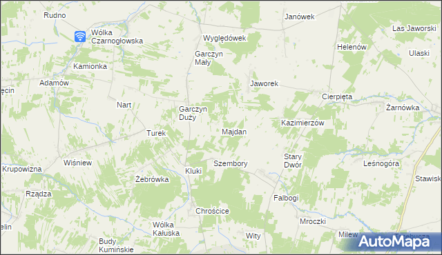 mapa Majdan gmina Wierzbno, Majdan gmina Wierzbno na mapie Targeo