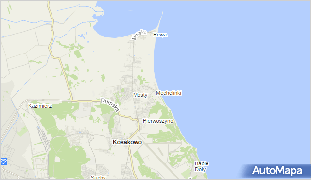 mapa Mechelinki, Mechelinki na mapie Targeo