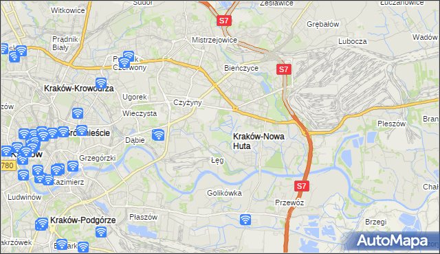 hotspot kraków mapa Hotspot, Wi Fi w Nowa Huta gmina Kraków :: Transport 