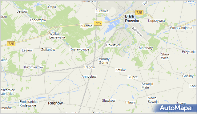 mapa Porady Górne, Porady Górne na mapie Targeo