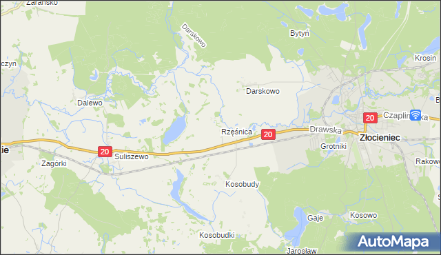 mapa Rzęśnica, Rzęśnica na mapie Targeo