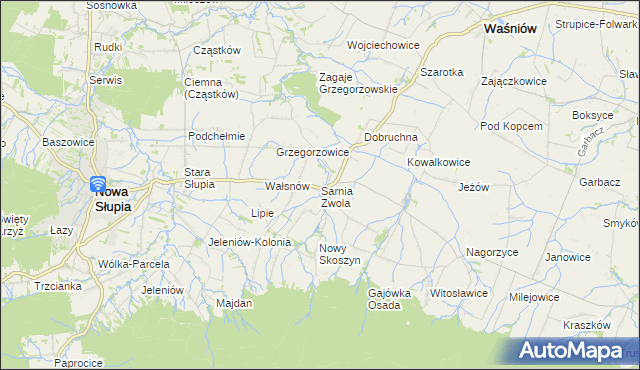 mapa Sarnia Zwola, Sarnia Zwola na mapie Targeo