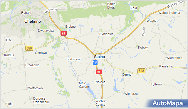 mapa Stolno powiat chełmiński, Stolno powiat chełmiński na mapie Targeo