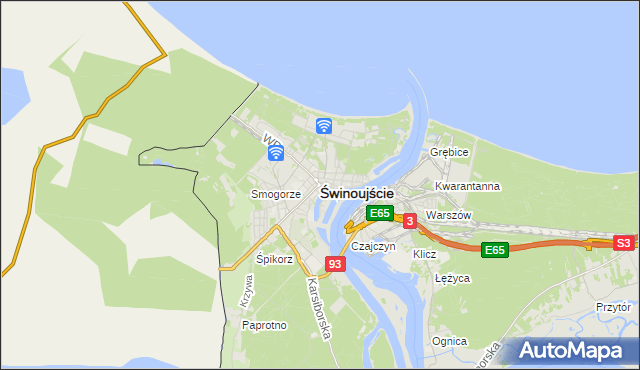 mapa Świnoujście, Świnoujście na mapie Targeo