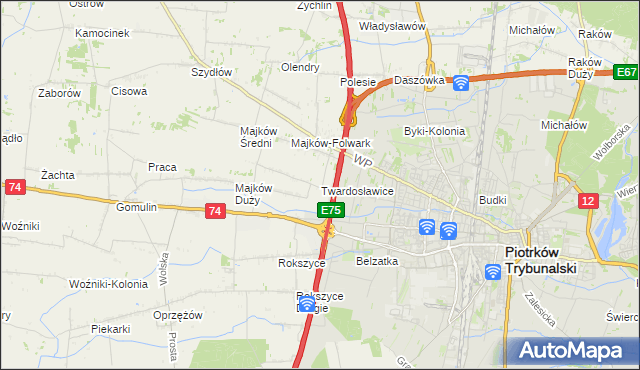 mapa Twardosławice, Twardosławice na mapie Targeo
