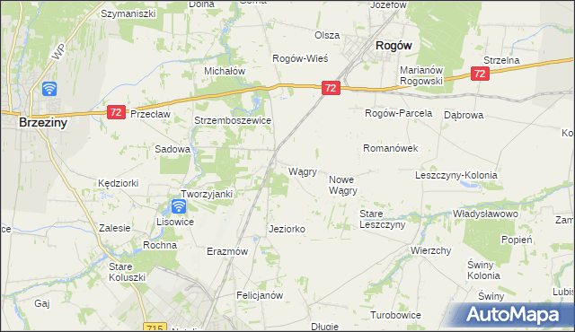 mapa Wągry, Wągry na mapie Targeo