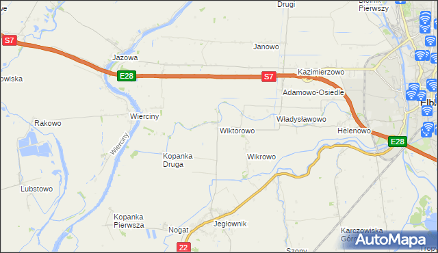 mapa Wiktorowo gmina Gronowo Elbląskie, Wiktorowo gmina Gronowo Elbląskie na mapie Targeo