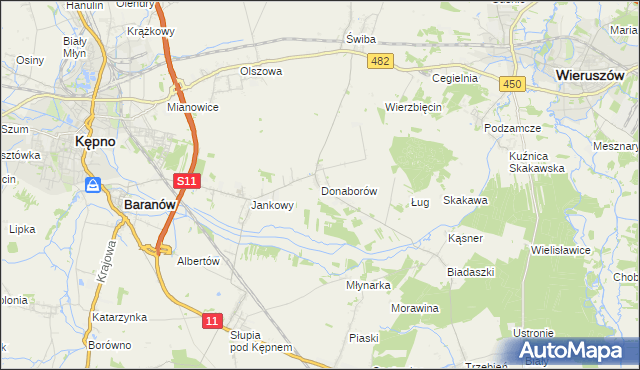 mapa Donaborów, Donaborów na mapie Targeo