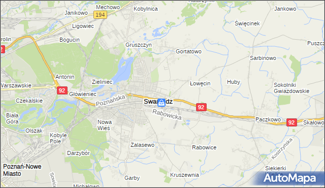 mapa Jasin gmina Swarzędz, Jasin gmina Swarzędz na mapie Targeo