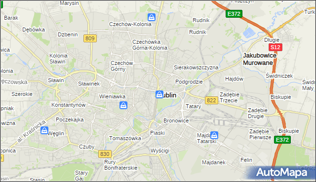 mapa Lublina, Lublin na mapie Targeo