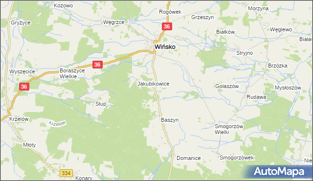 mapa Chwałkowice gmina Wińsko, Chwałkowice gmina Wińsko na mapie Targeo