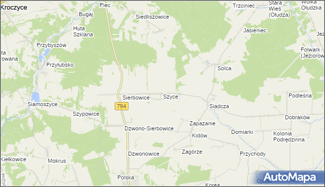 mapa Szyce gmina Pilica, Szyce gmina Pilica na mapie Targeo