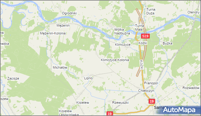 mapa Klimczyce-Kolonia, Klimczyce-Kolonia na mapie Targeo