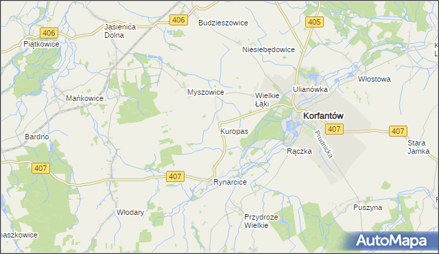 mapa Kuropas, Kuropas na mapie Targeo