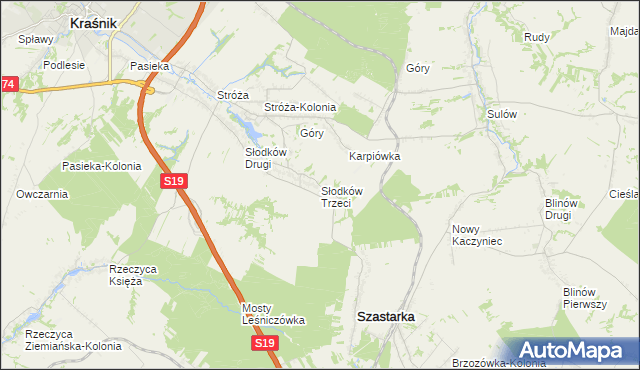 mapa Słodków Trzeci, Słodków Trzeci na mapie Targeo