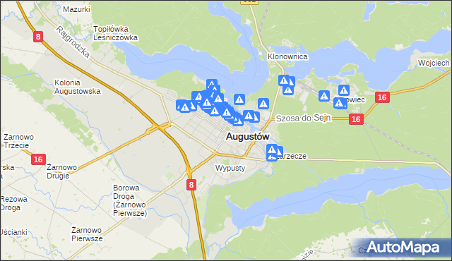 mapa Augustów, Augustów na mapie Targeo