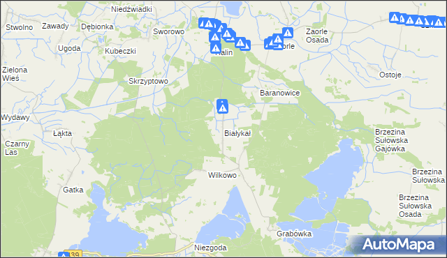 mapa Białykał, Białykał na mapie Targeo