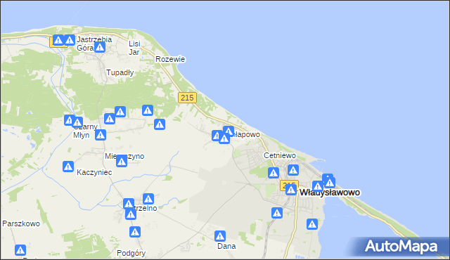 mapa Chłapowo gmina Władysławowo, Chłapowo gmina Władysławowo na mapie Targeo
