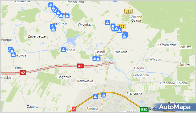 mapa Cicibór Duży, Cicibór Duży na mapie Targeo