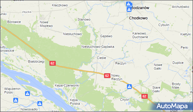 mapa Cieśle gmina Bodzanów, Cieśle gmina Bodzanów na mapie Targeo