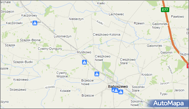 mapa Cieszkowo Nowe, Cieszkowo Nowe na mapie Targeo