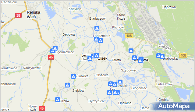 mapa Cisek, Cisek na mapie Targeo