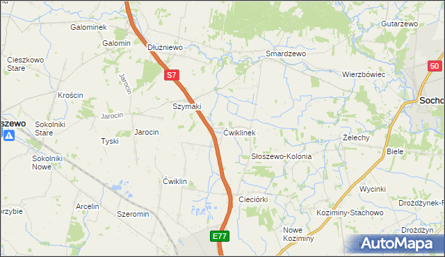 mapa Ćwiklinek, Ćwiklinek na mapie Targeo