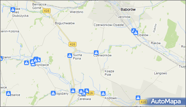 mapa Czerwonków, Czerwonków na mapie Targeo