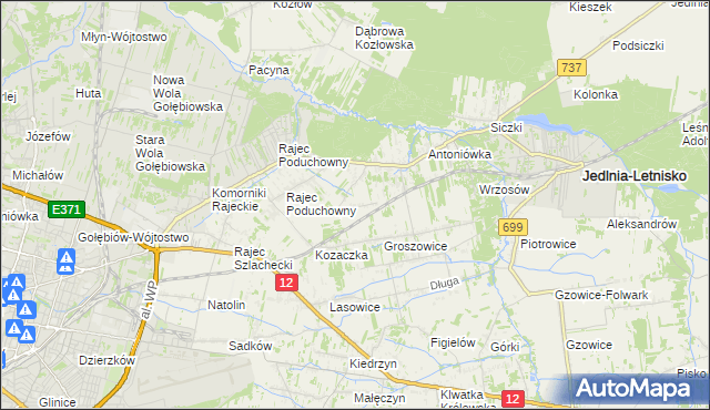 mapa Dawidów gmina Jedlnia-Letnisko, Dawidów gmina Jedlnia-Letnisko na mapie Targeo