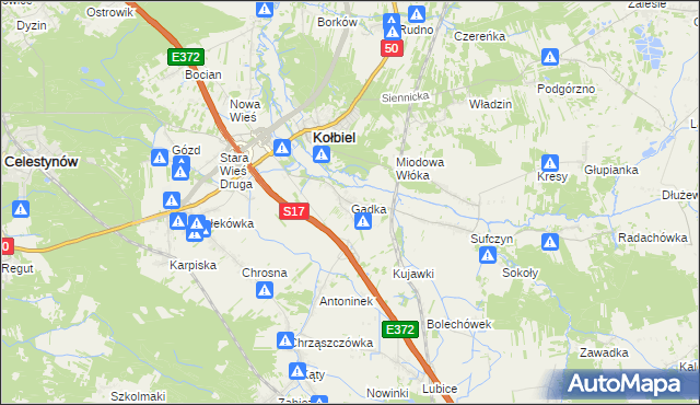 mapa Gadka gmina Kołbiel, Gadka gmina Kołbiel na mapie Targeo