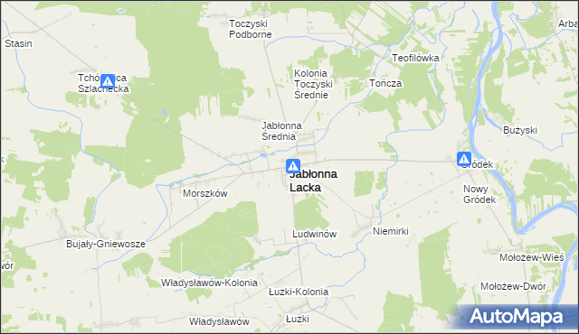 mapa Jabłonna Lacka, Jabłonna Lacka na mapie Targeo