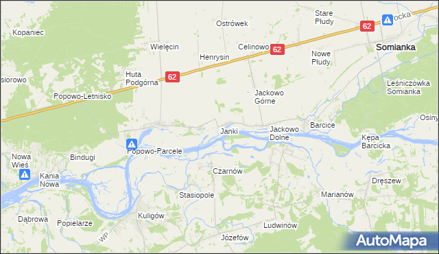 mapa Janki gmina Somianka, Janki gmina Somianka na mapie Targeo