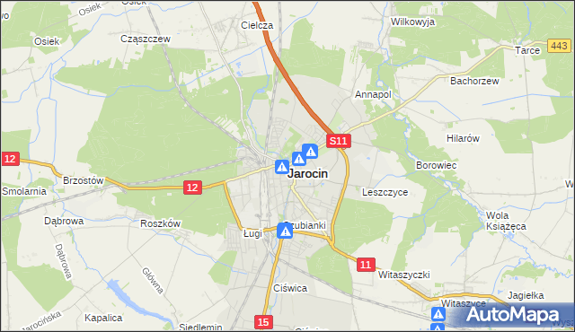 mapa Jarocin, Jarocin na mapie Targeo