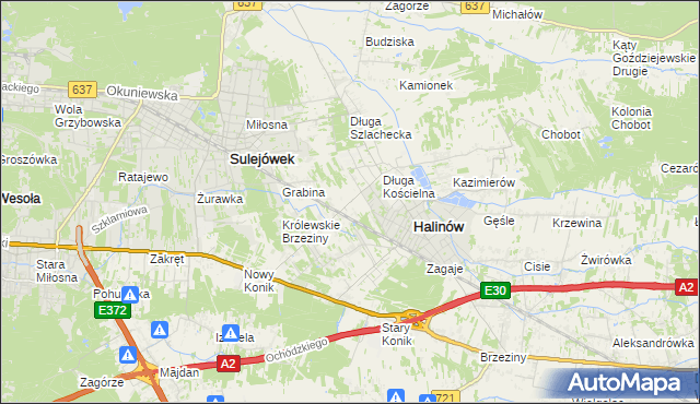 mapa Józefin gmina Halinów, Józefin gmina Halinów na mapie Targeo