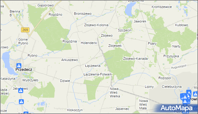 mapa Józefowo gmina Przedecz, Józefowo gmina Przedecz na mapie Targeo