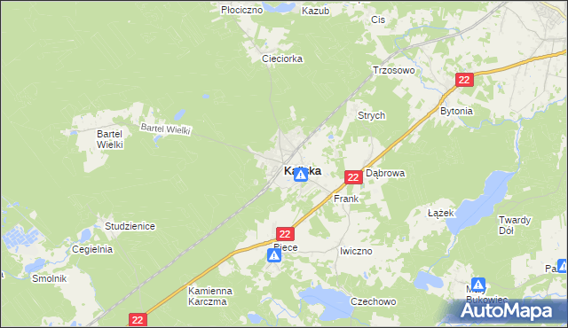 mapa Kaliska powiat starogardzki, Kaliska powiat starogardzki na mapie Targeo