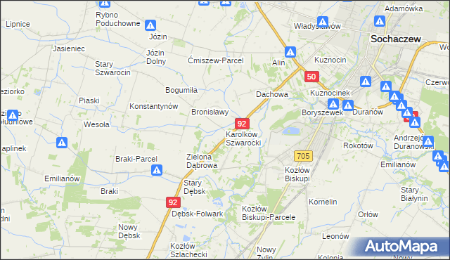 mapa Karolków Szwarocki, Karolków Szwarocki na mapie Targeo