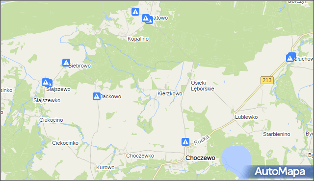 mapa Kierzkowo gmina Choczewo, Kierzkowo gmina Choczewo na mapie Targeo