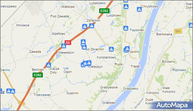 mapa Konstantowo gmina Pruszcz, Konstantowo gmina Pruszcz na mapie Targeo