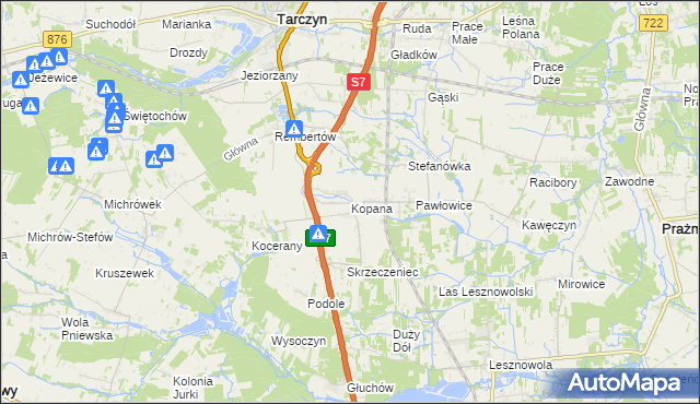 mapa Kopana, Kopana na mapie Targeo