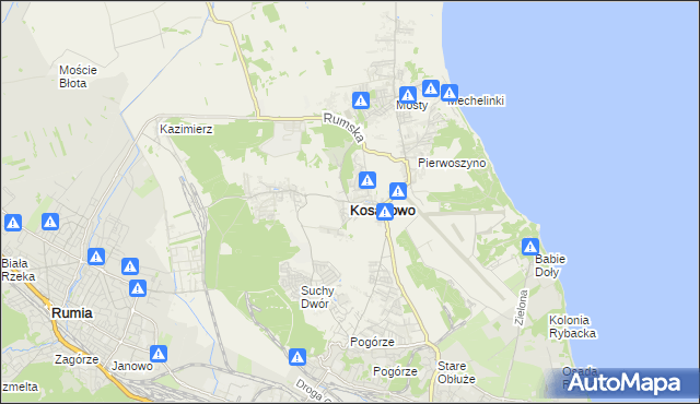 mapa Kosakowo powiat pucki, Kosakowo powiat pucki na mapie Targeo