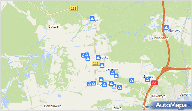mapa Krępsko gmina Goleniów, Krępsko gmina Goleniów na mapie Targeo