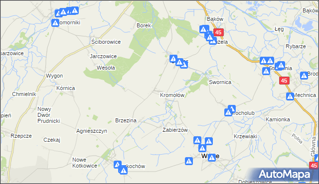 mapa Kromołów, Kromołów na mapie Targeo