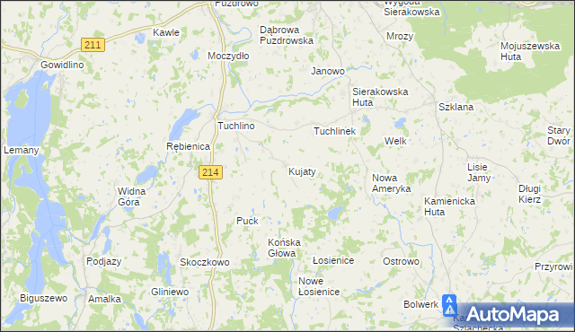 mapa Kujaty, Kujaty na mapie Targeo