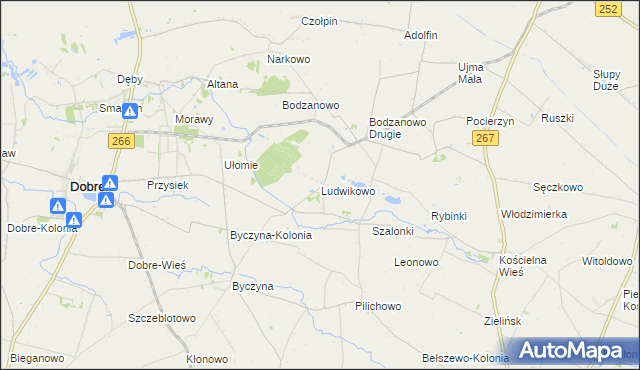 mapa Ludwikowo gmina Dobre, Ludwikowo gmina Dobre na mapie Targeo
